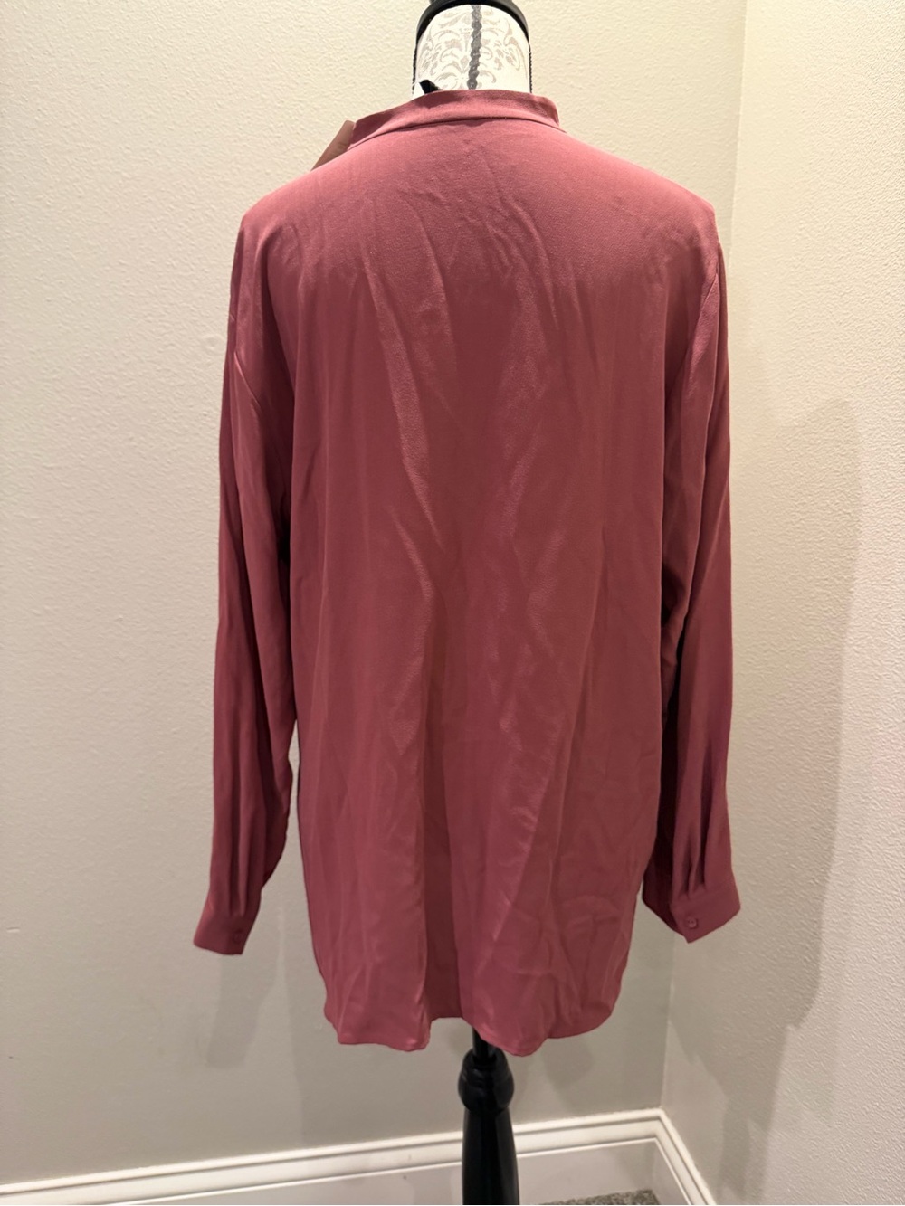 NWT Eileen Fisher Dusty Rose Button-Down Tunic Shirt Sz. M - Picture 3 of 6